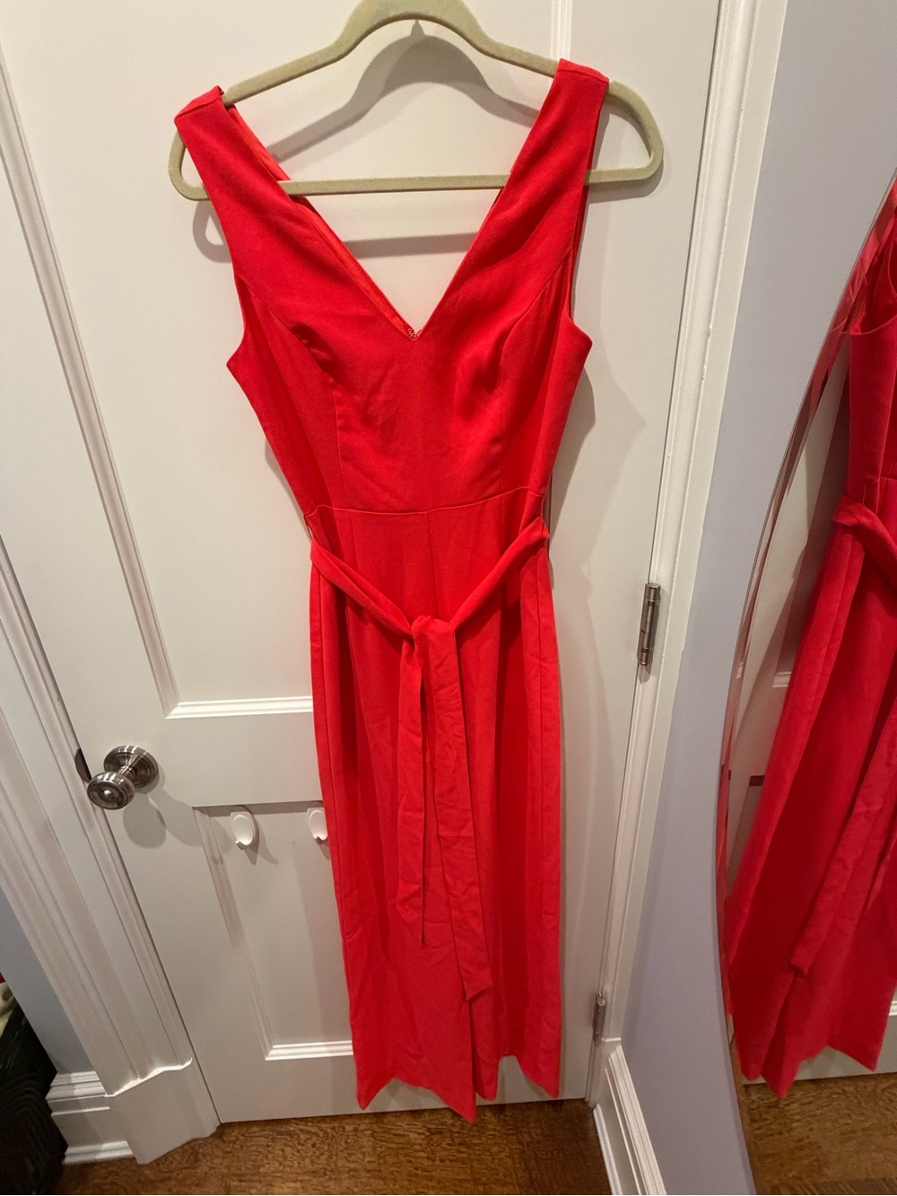 Lilly Pulitzer Red V-Neck Sleeveless Jumpsuit with Waist Tie